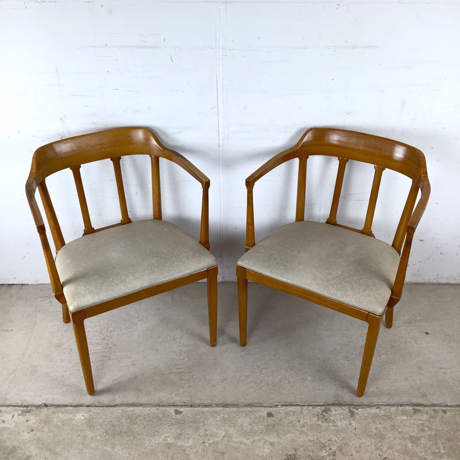 Set of Six Mid-Century Walnut Dining Chairs - image-24