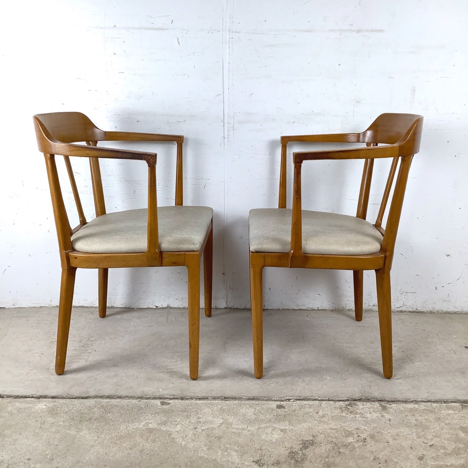 Set of Six Mid-Century Walnut Dining Chairs - image-9