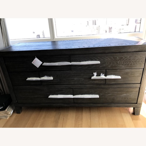 Used Rhea Bedroom Dresser Dark Gray Wood Dresser for sale on AptDeco