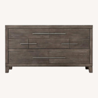 Rhea Bedroom Dresser Dark Gray Wood Dresser