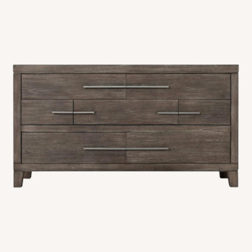 Used Rhea Bedroom Dresser Dark Gray Wood Dresser for sale on AptDeco