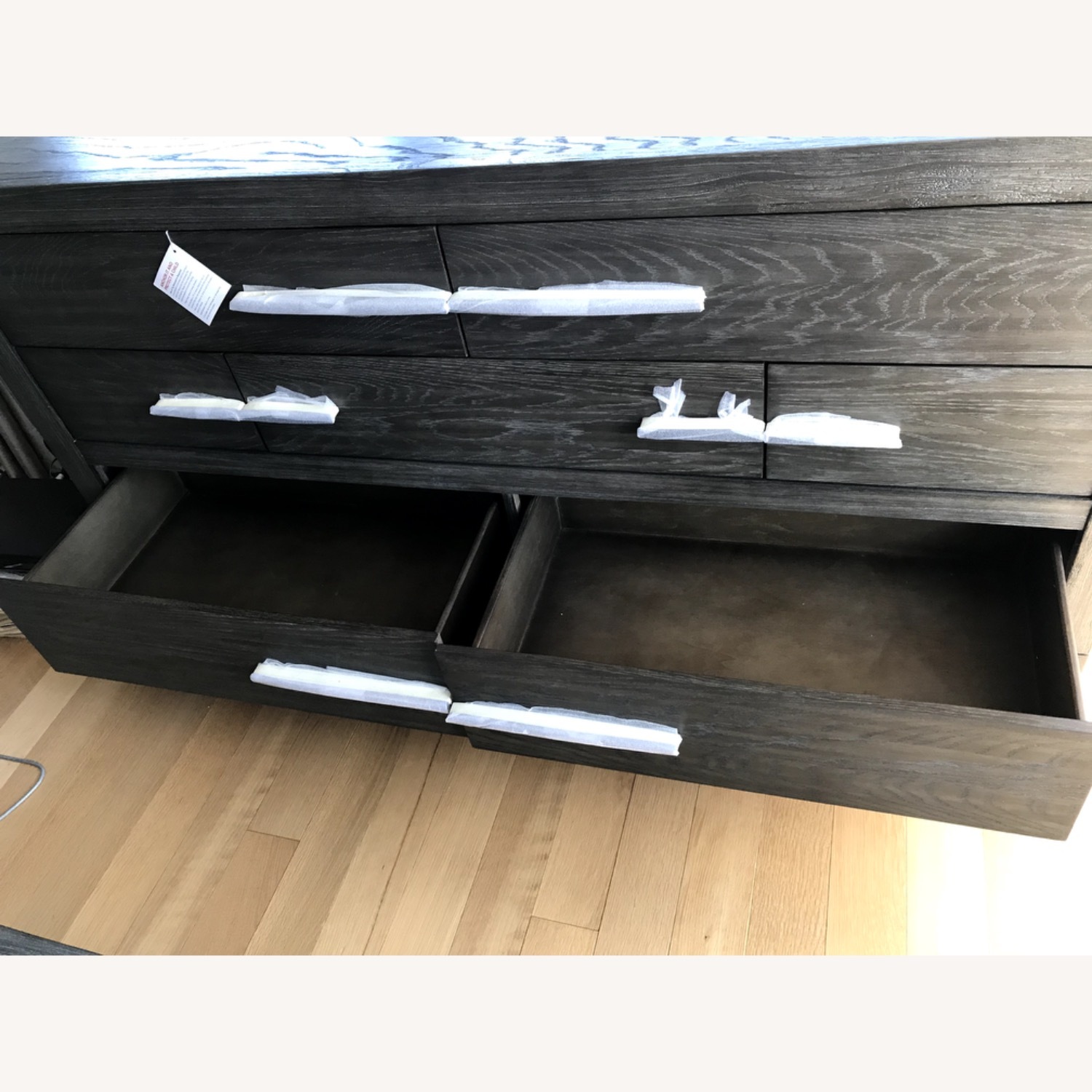 Rhea Bedroom Dresser Dark Gray Wood Dresser - image-4