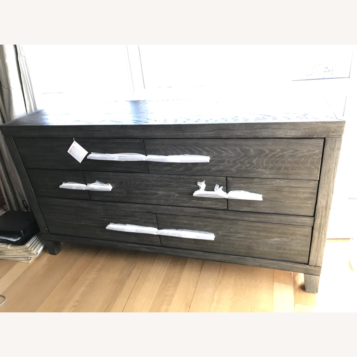 Rhea Bedroom Dresser Dark Gray Wood Dresser - image-2