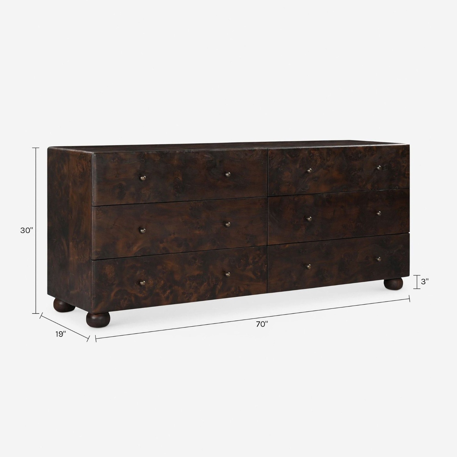 Lulu & Georgia Hobbes Dark Wood 6-Drawer Dresser - image-9