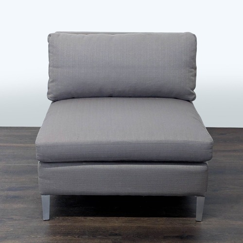 Used CB2 Cielo Modern Gray Lounge Chair with Metal Legs for sale on AptDeco