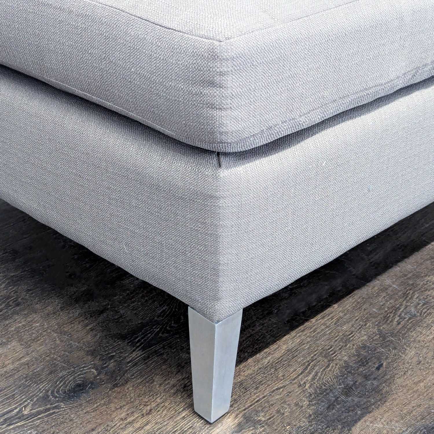 CB2 Cielo Modern Gray Lounge Chair with Metal Legs - image-6