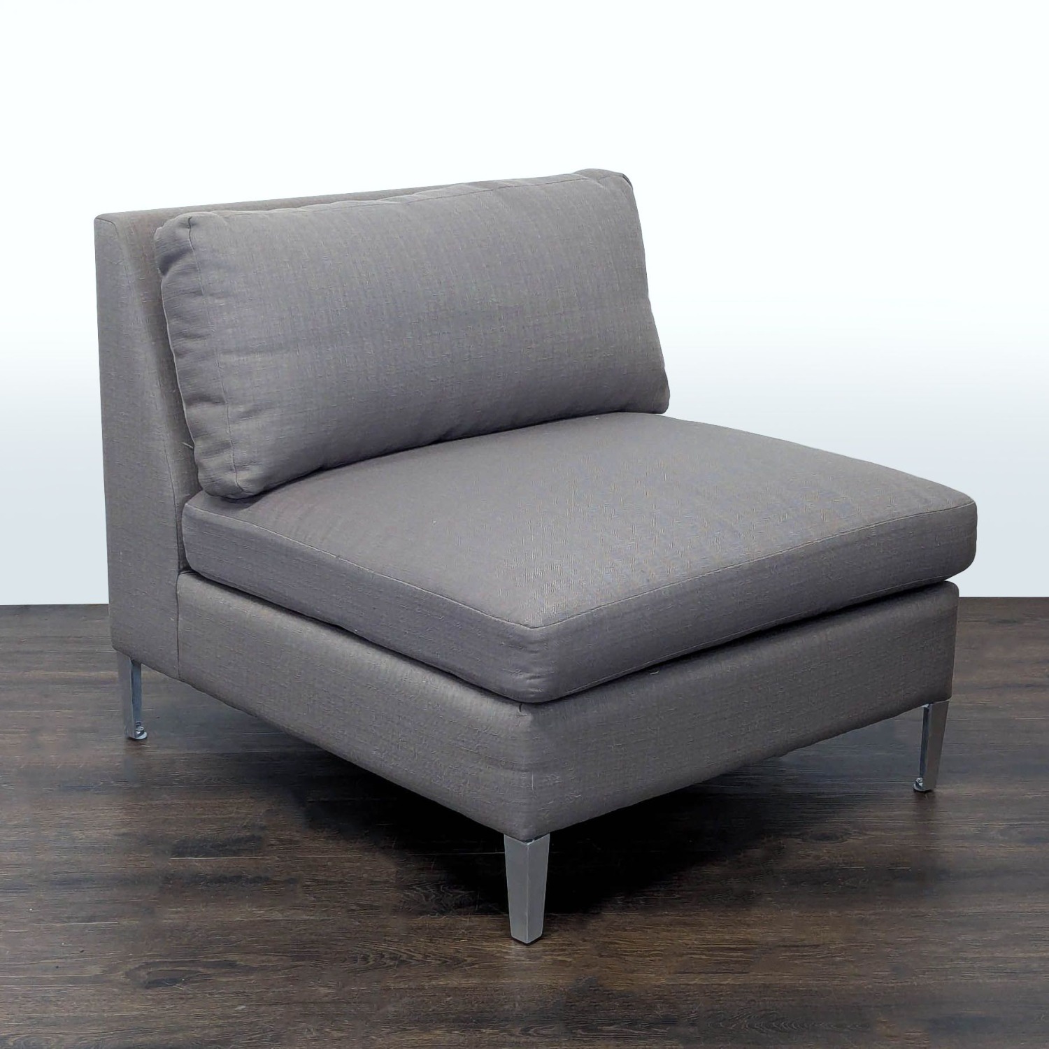 CB2 Cielo Modern Gray Lounge Chair with Metal Legs - image-2