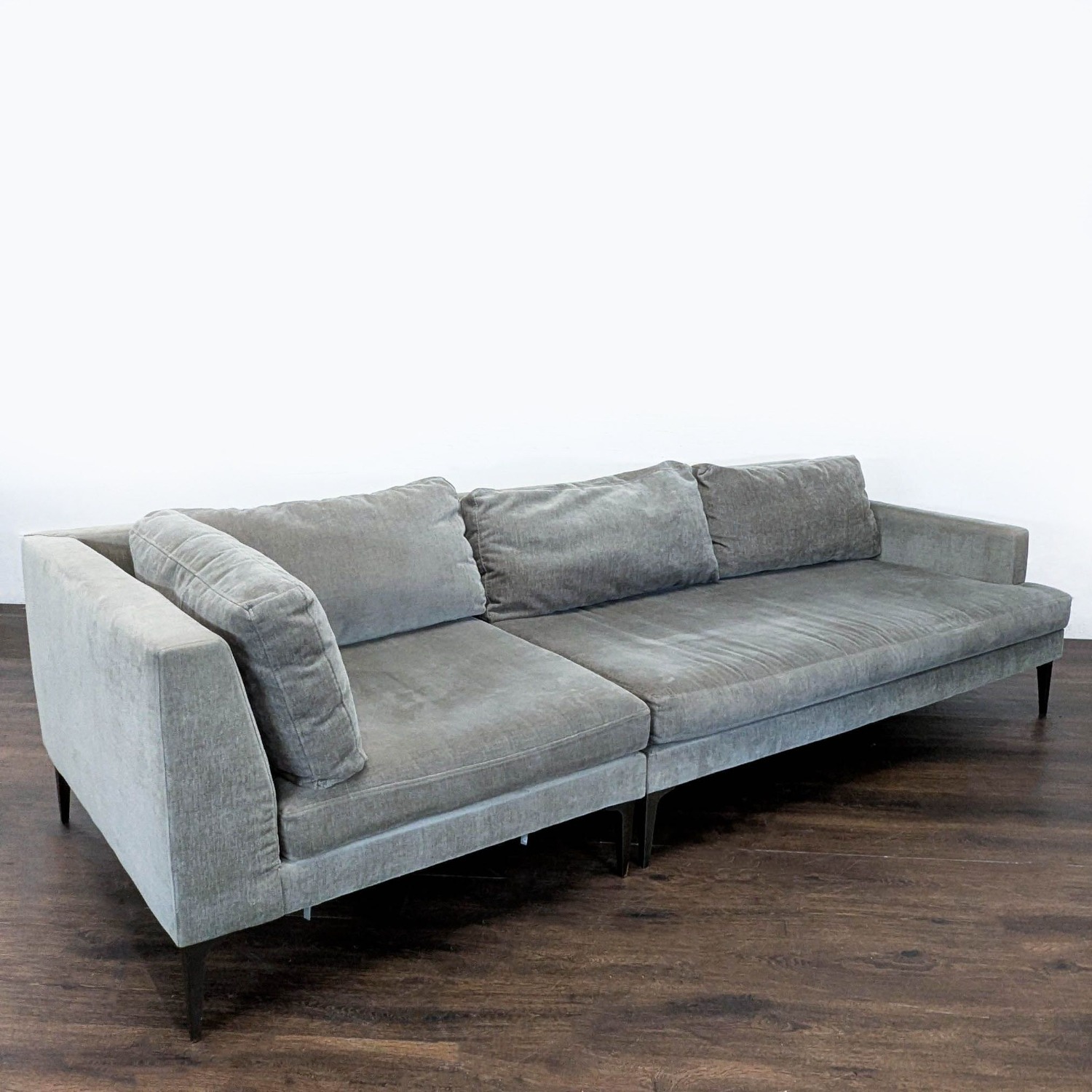 West Elm Andes 3-Seat Modern Grey Sofa - image-2