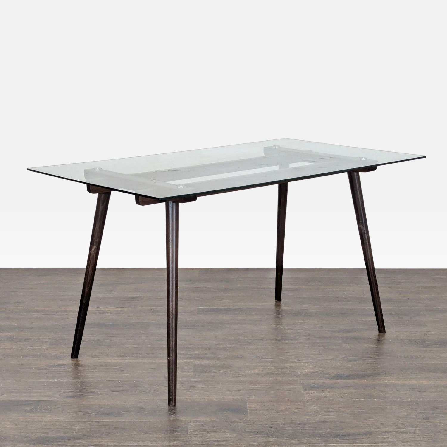 Glass Top Dining Table on Wood Base	 - image-5