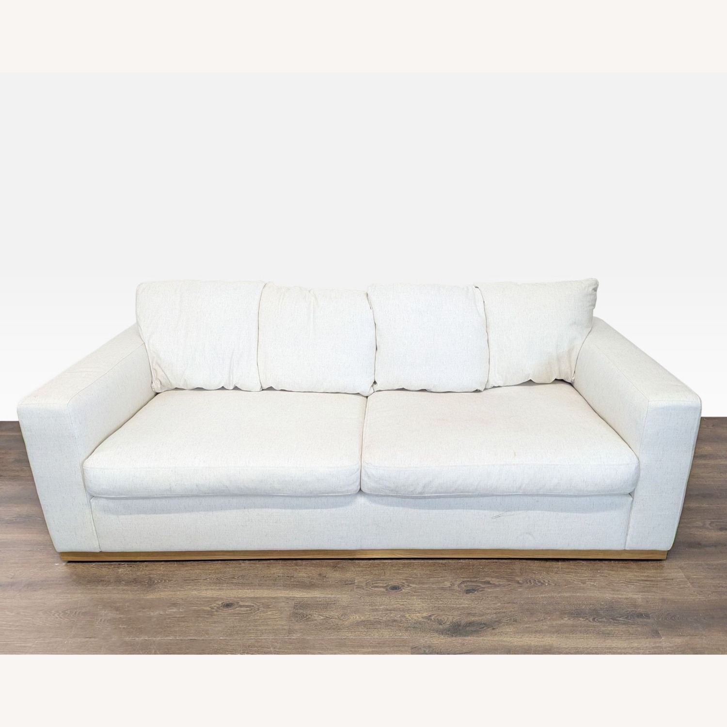 West Elm Newport 3-Seat Modern Cream Sofa - image-8
