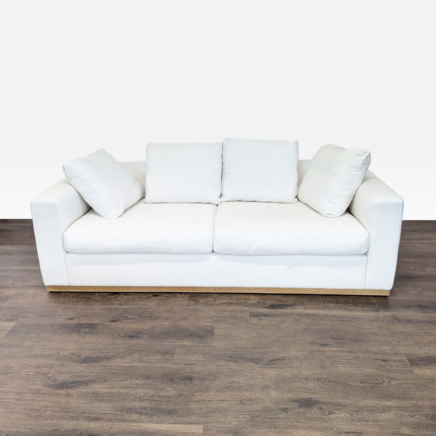 West Elm Newport 3-Seat Modern Cream Sofa - image-2