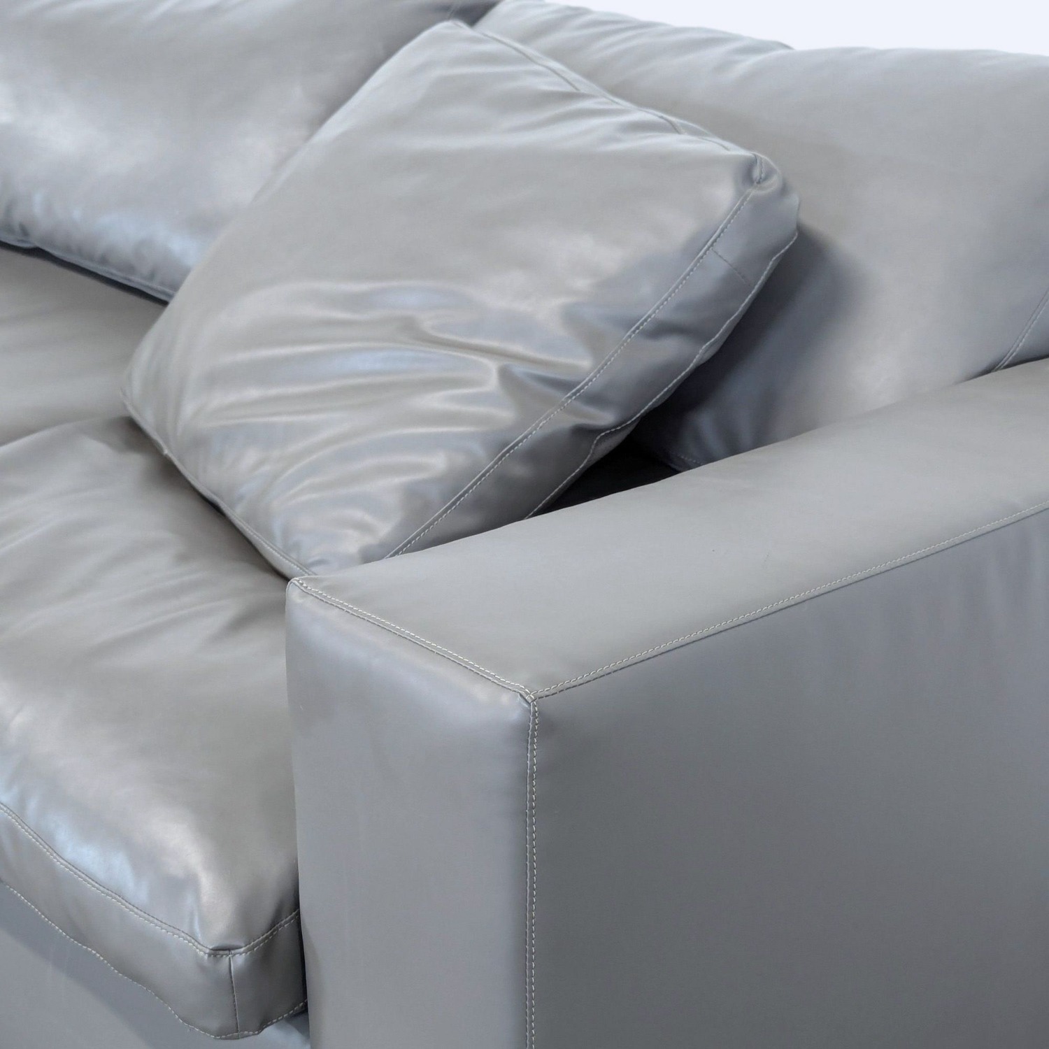 Modway Commix Grey Vegan Leather Sectional Sofa  - image-4