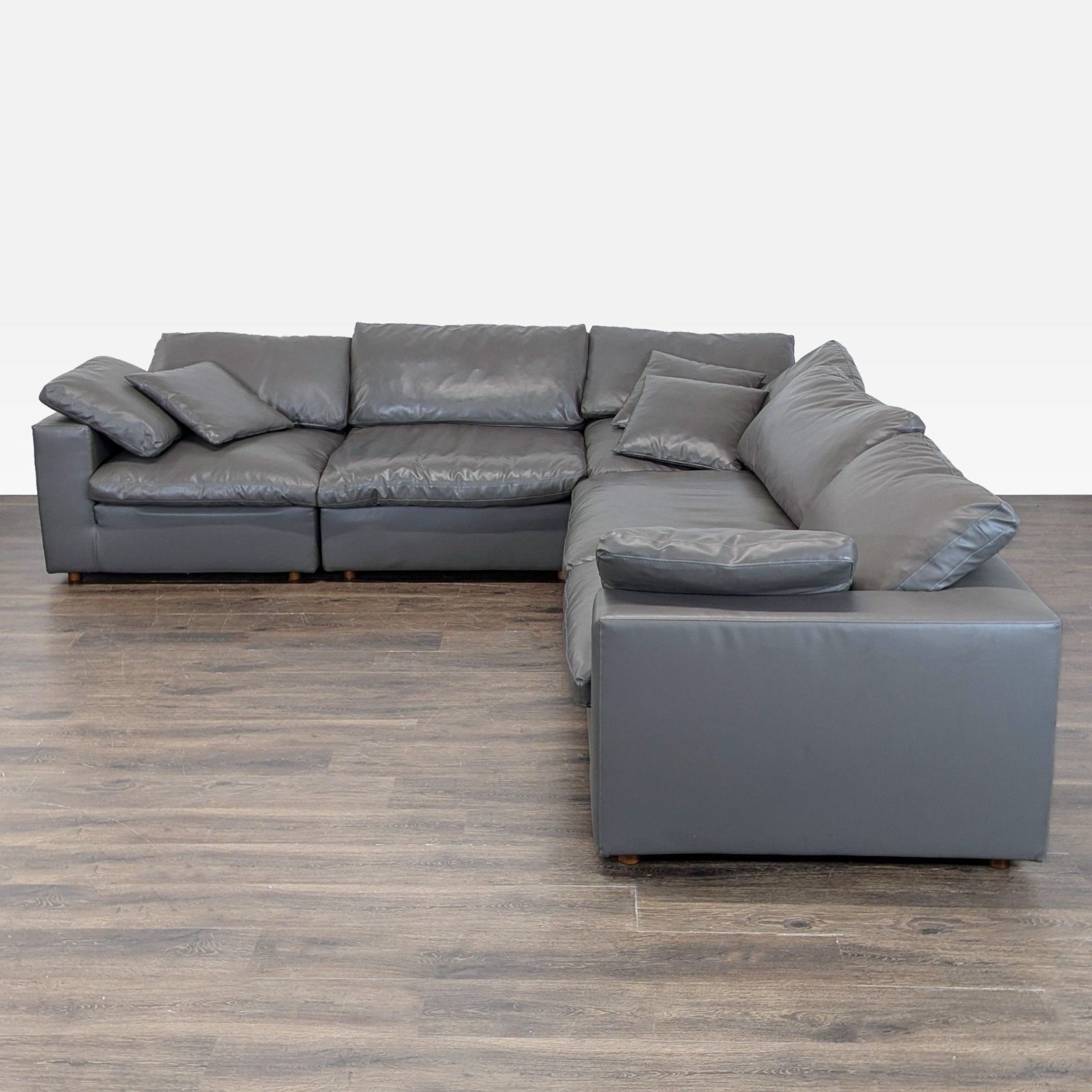 Modway Commix Grey Vegan Leather Sectional Sofa  - image-1