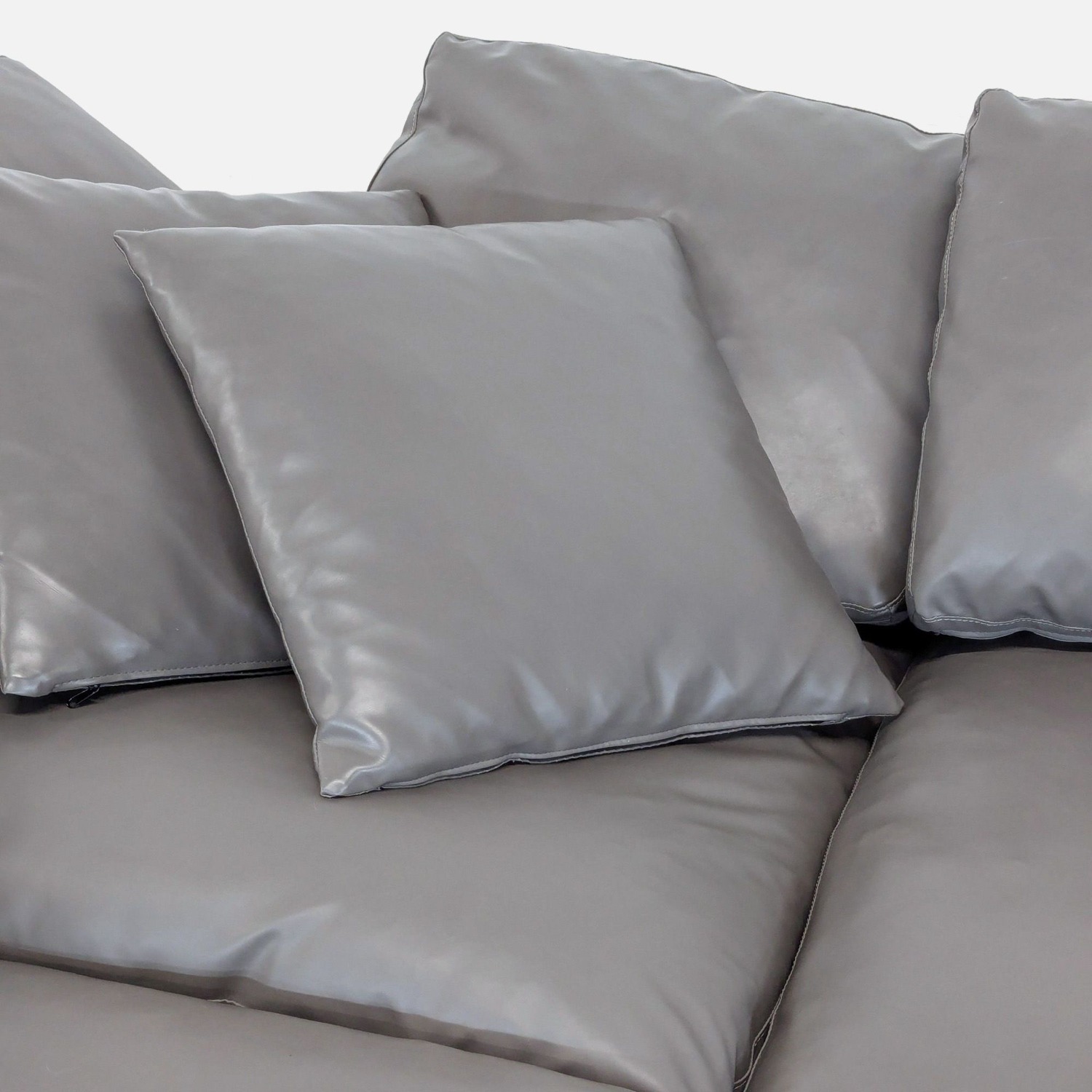 Modway Commix Grey Vegan Leather Sectional Sofa  - image-3