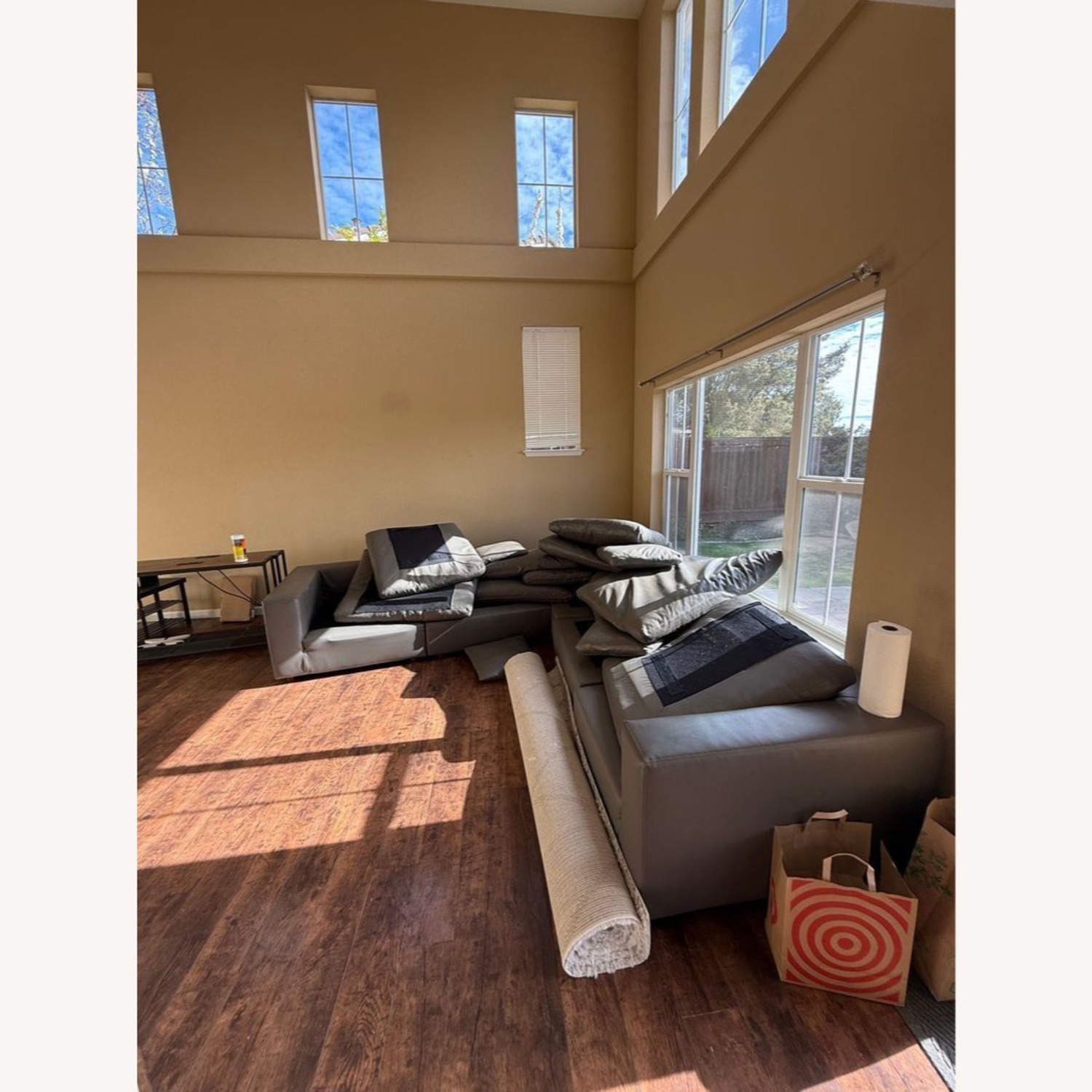 Modway Commix Grey Vegan Leather Sectional Sofa  - image-7