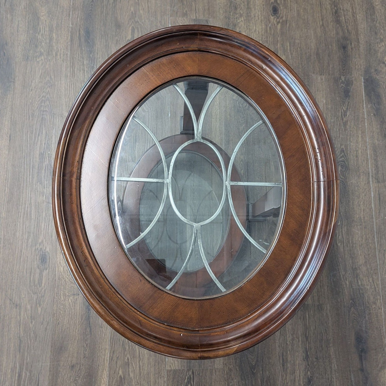 Wood End Table with Glass Insert Top and Shelf	 - image-6