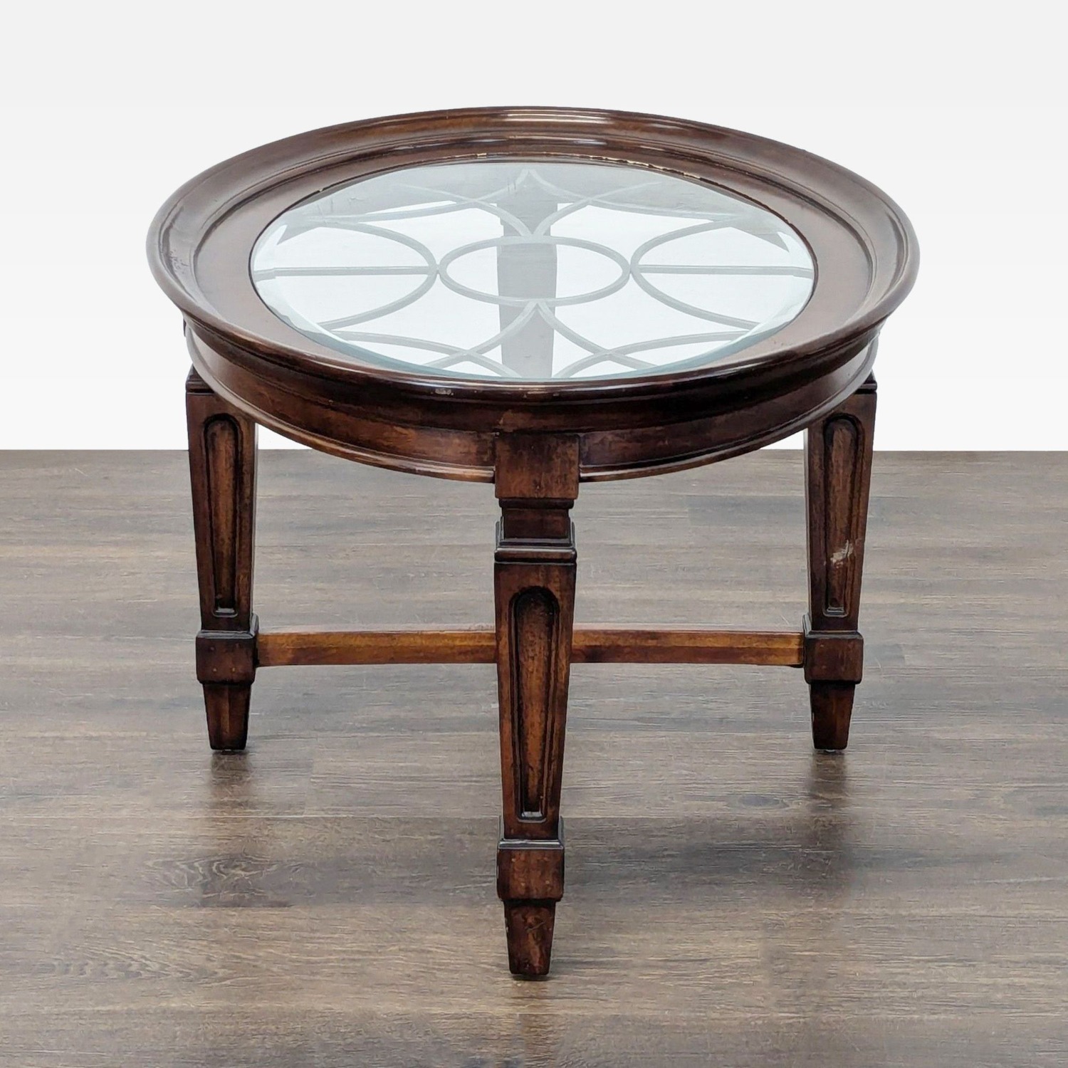 Decorative Iron and Glass Top Coffee Table	 - image-4