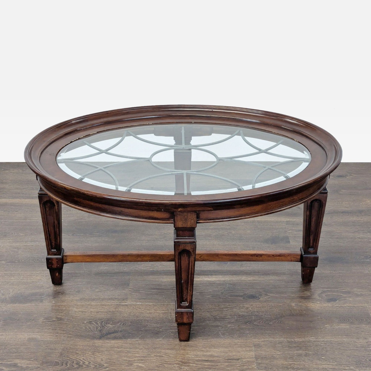 Decorative Iron and Glass Top Coffee Table	 - image-5