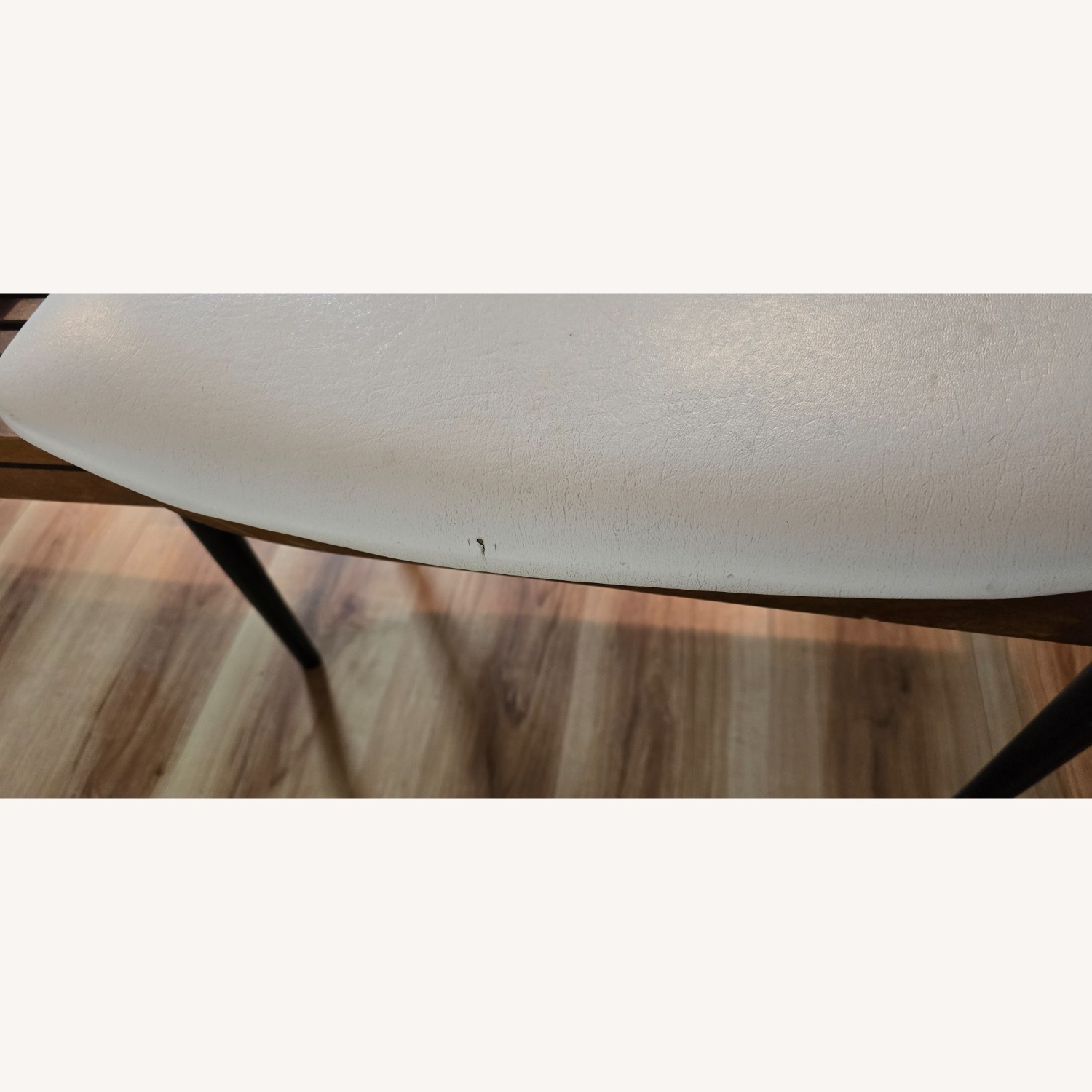 Vintage/Antique White Faux Leather Bench - image-21