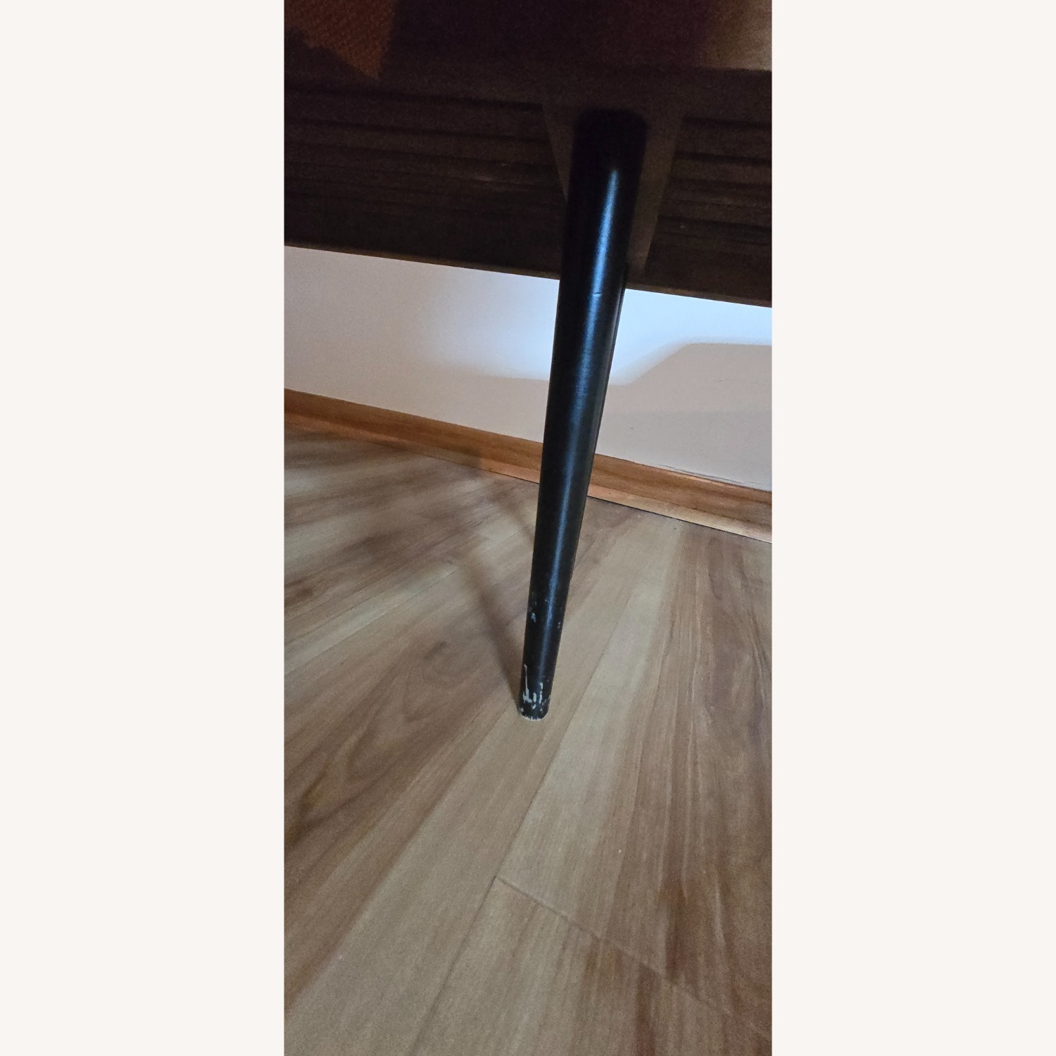 Vintage/Antique White Faux Leather Bench - image-10