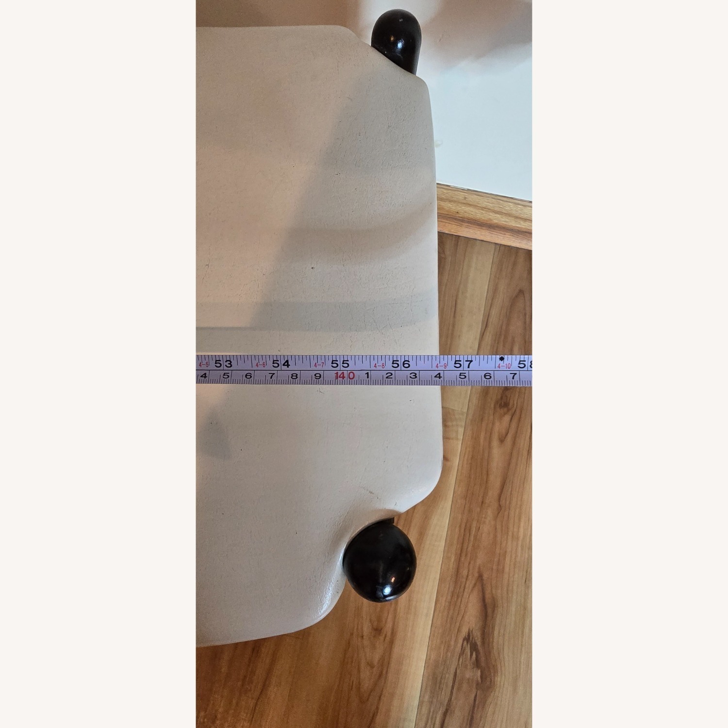 Vintage/Antique White Faux Leather Bench - image-7