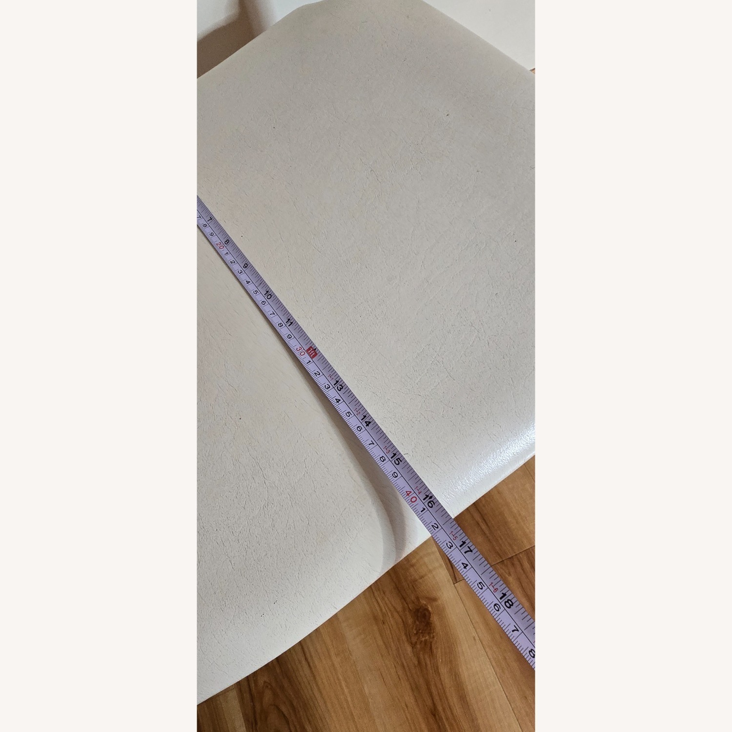 Vintage/Antique White Faux Leather Bench - image-5