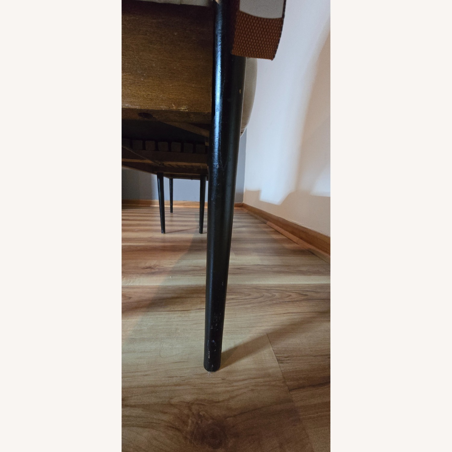 Vintage/Antique White Faux Leather Bench - image-11