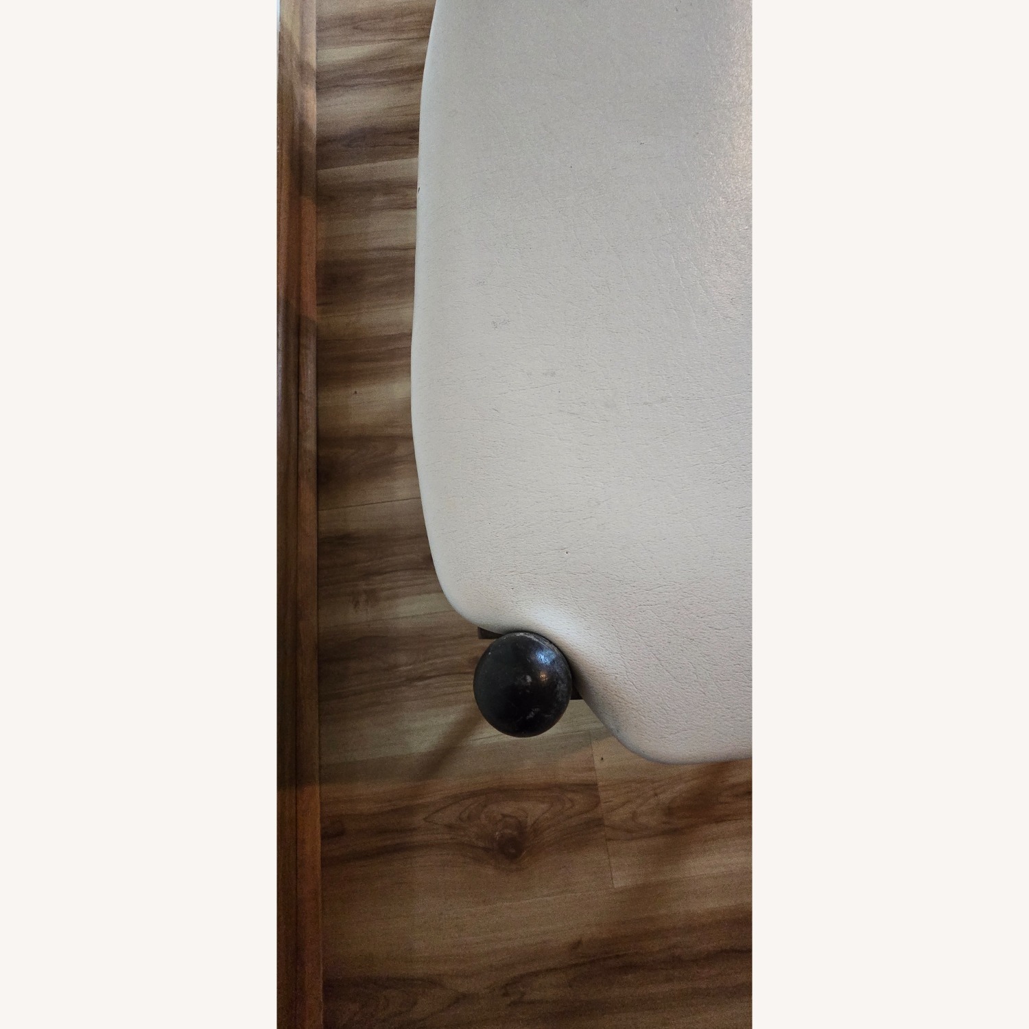 Vintage/Antique White Faux Leather Bench - image-14