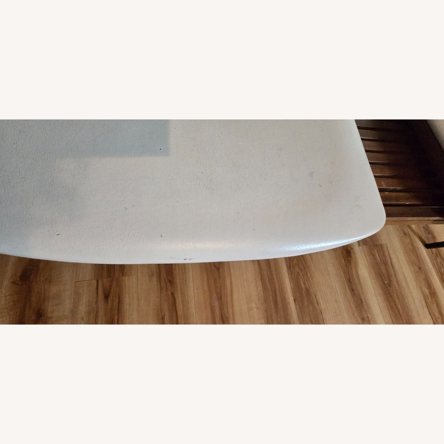 Vintage/Antique White Faux Leather Bench - image-17