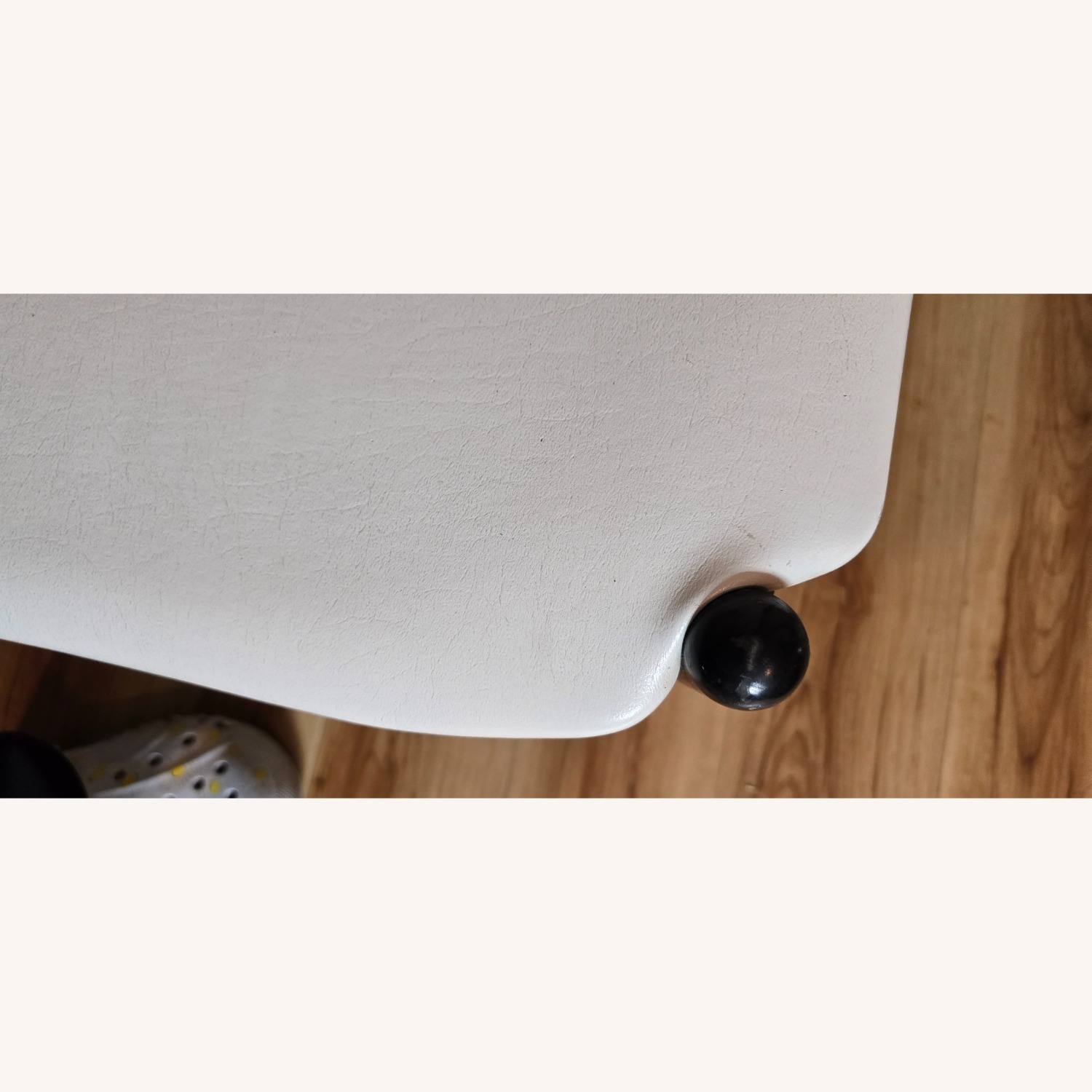 Vintage/Antique White Faux Leather Bench - image-19