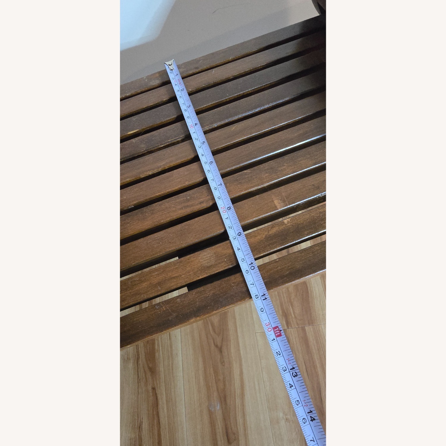 Vintage/Antique White Faux Leather Bench - image-6