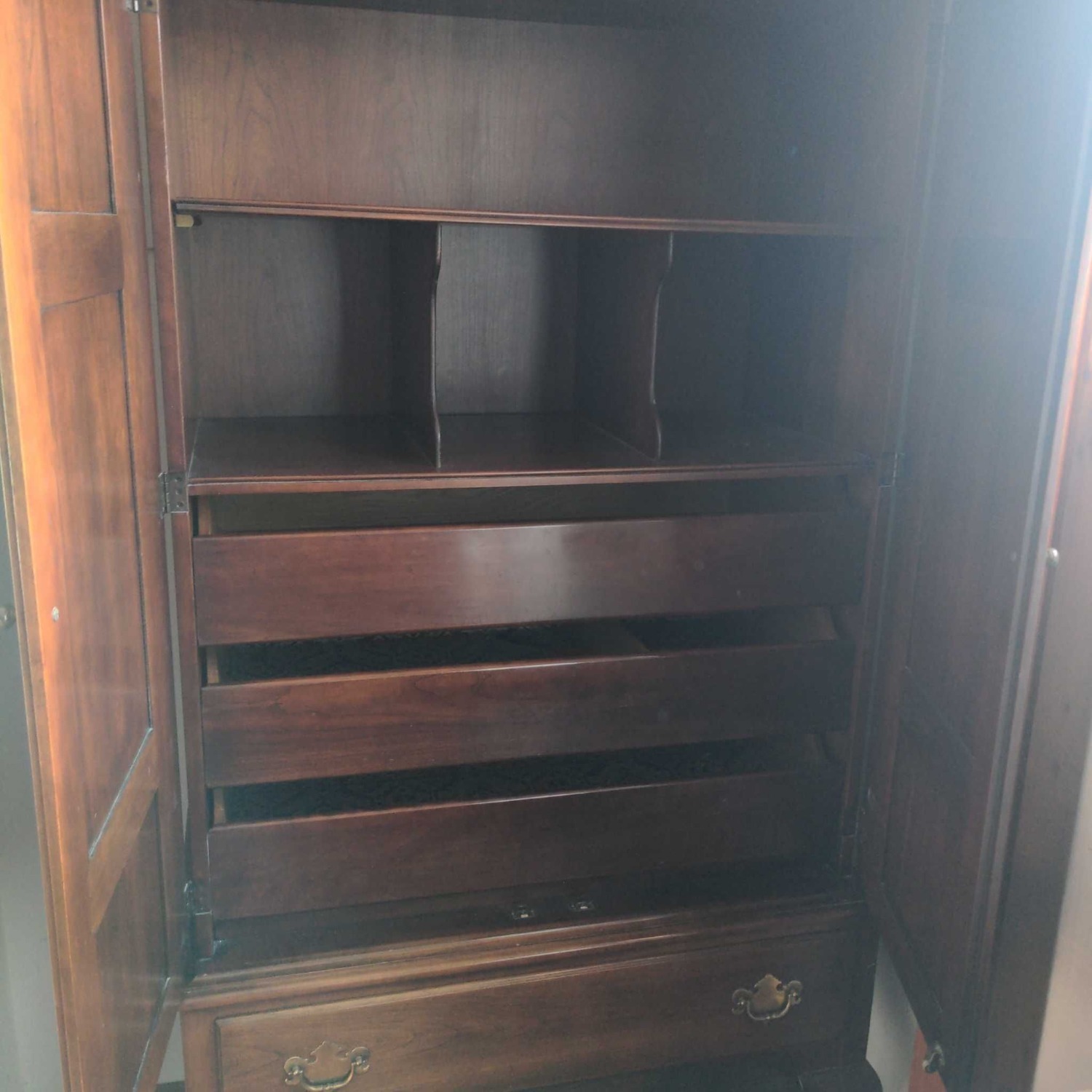 Statton Furniture Queen Anne Style Armoire Wardrobe - image-1