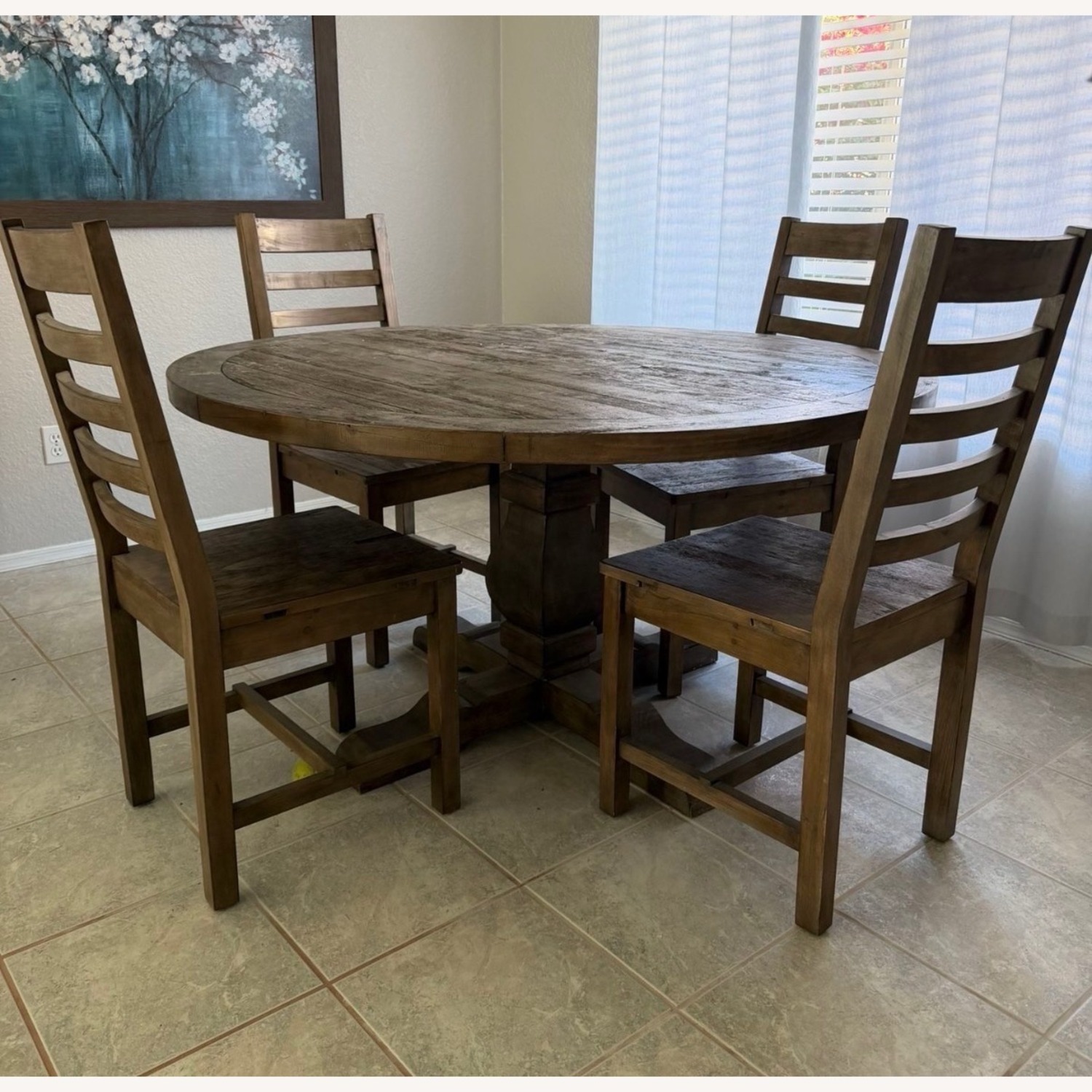 Wood Dining Table & 4 Chairs - image-2