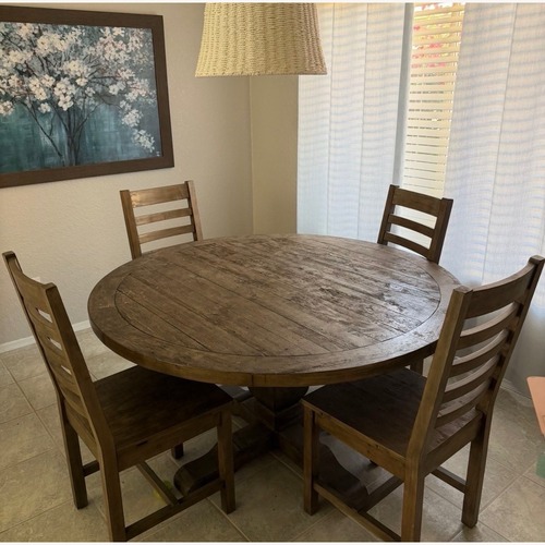 Used Wood Dining Table & 4 Chairs for sale on AptDeco