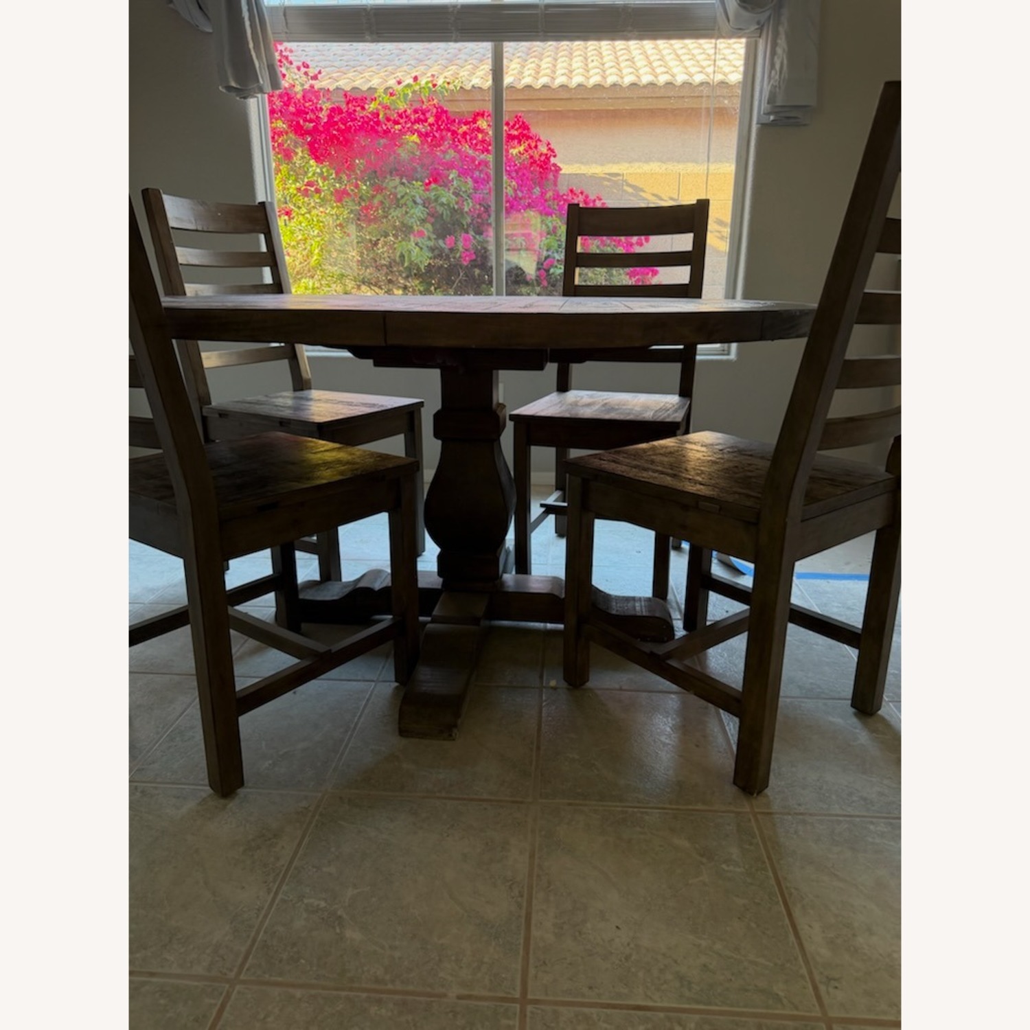 Wood Dining Table & 4 Chairs - image-5