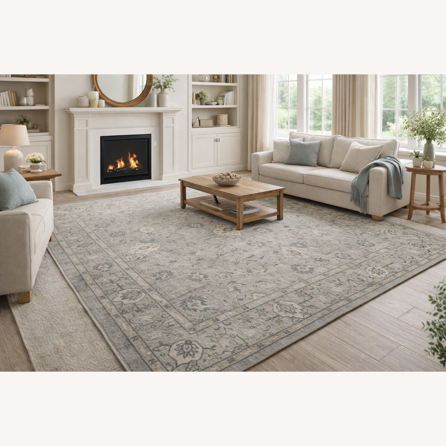 Restoration Hardware Allegra Wool Rug 8x10 Silver / Sand - image-32