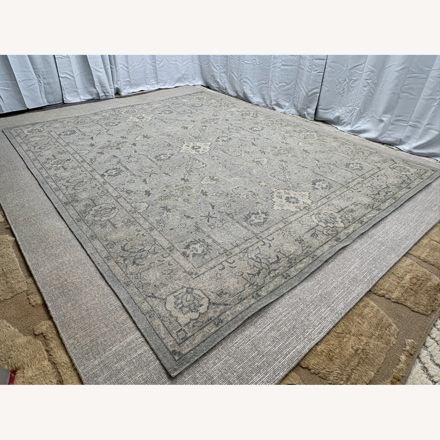 Restoration Hardware Allegra Wool Rug 8x10 Silver / Sand - image-24