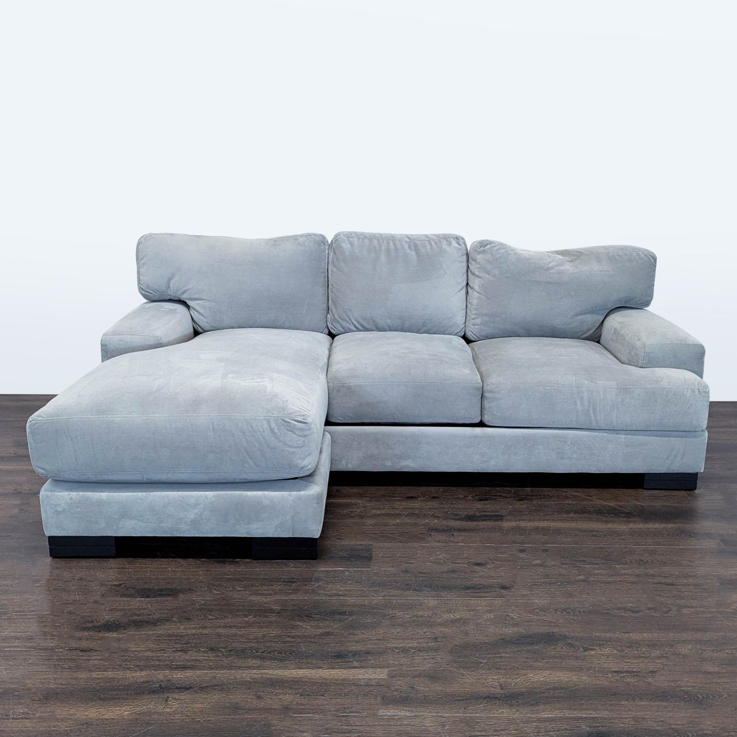 Living Spaces Gray Sectional Sofa with Chaise - image-2