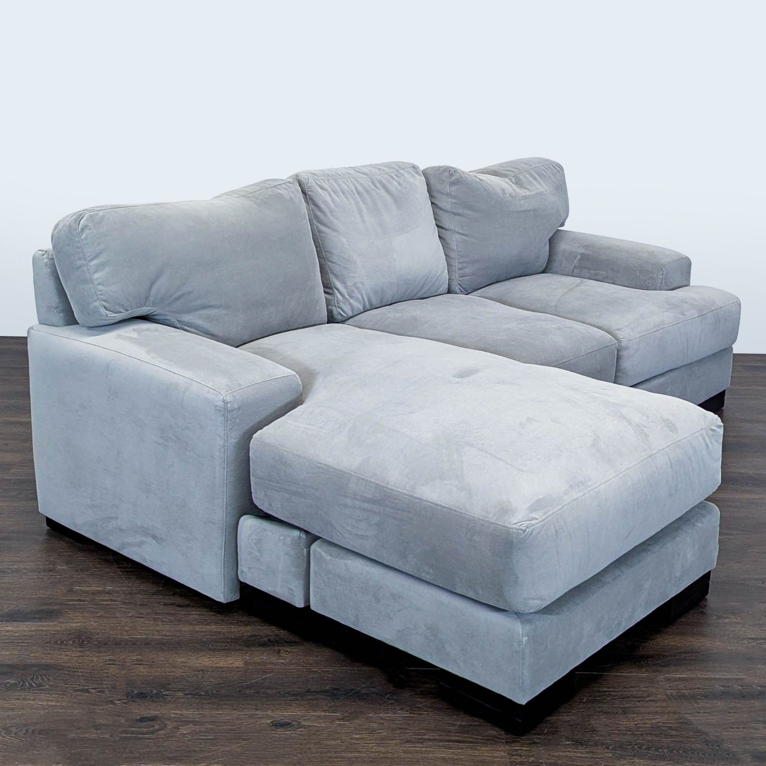 Living Spaces Gray Sectional Sofa with Chaise - image-3