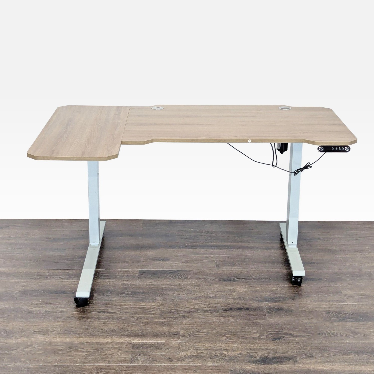 HEONAM Electric Height Adjustable L-Shaped Desk - image-2