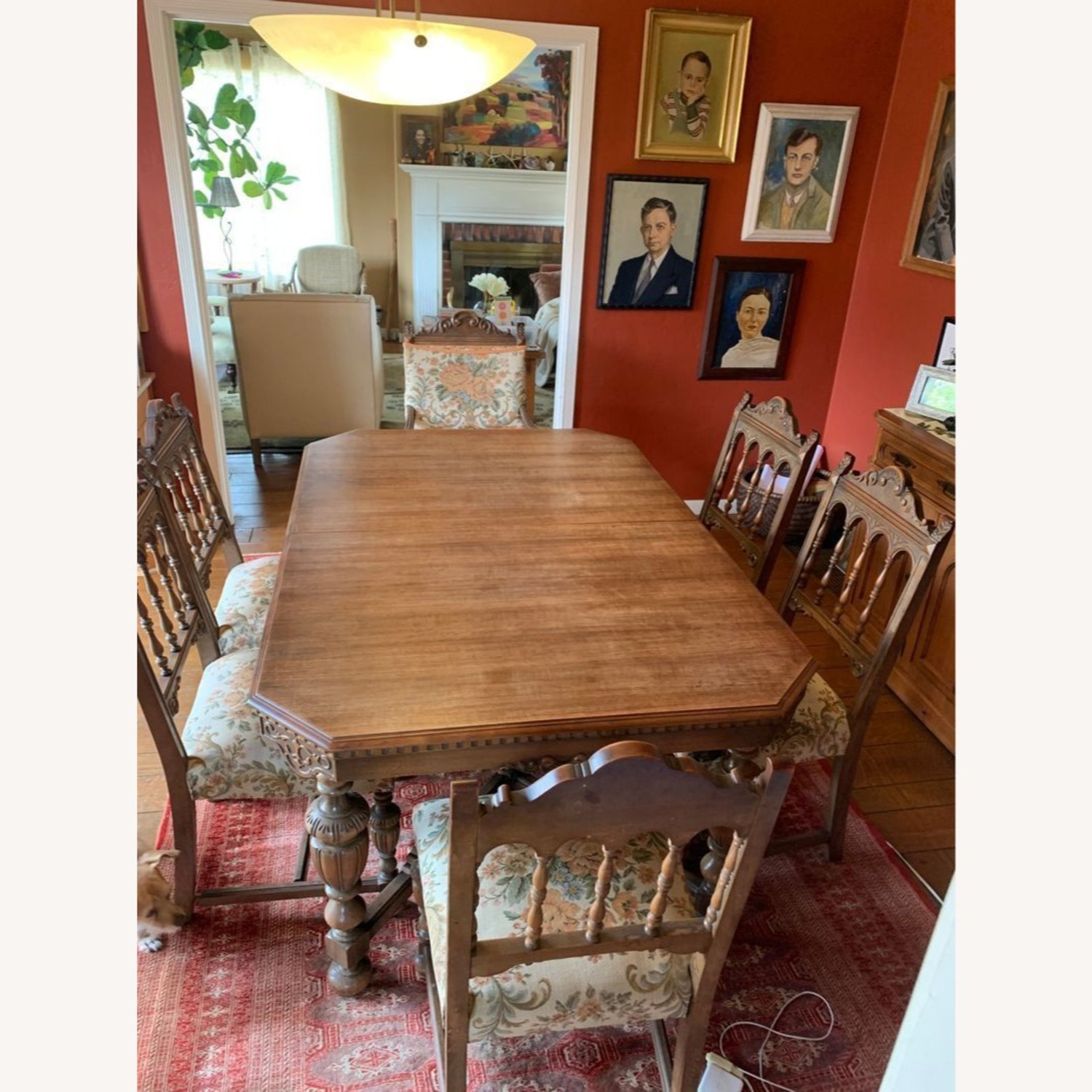 Antique Carved Wood Dining Set  - image-3