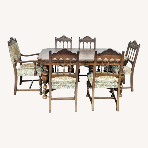 Used Antique Carved Wood Dining Set for sale on AptDeco