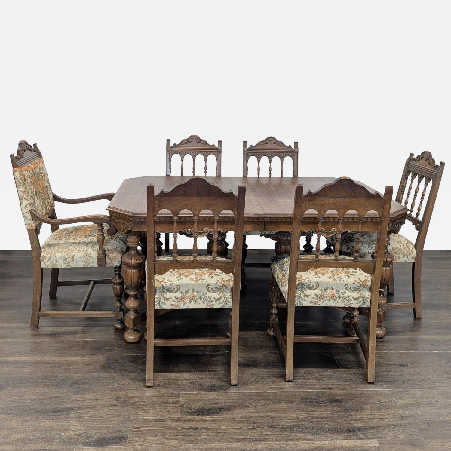 Antique Carved Wood Dining Set  - image-4