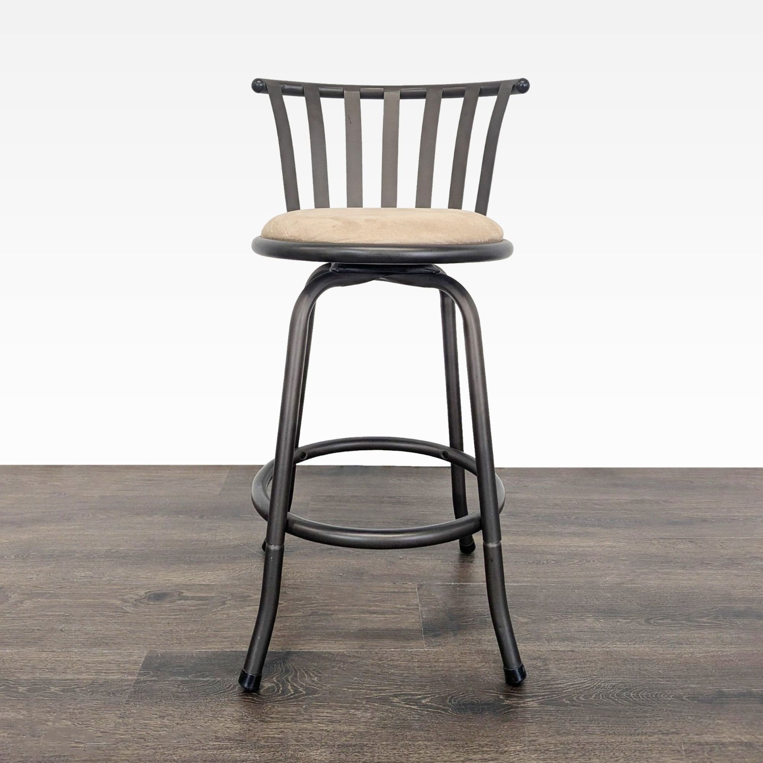 Metal Frame Swivel Counter Stool with Seat - image-2