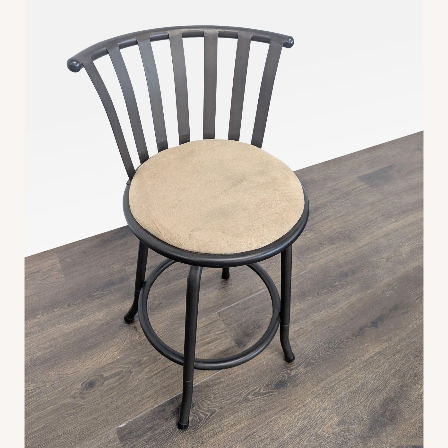 Metal Frame Swivel Counter Stool with Seat - image-3