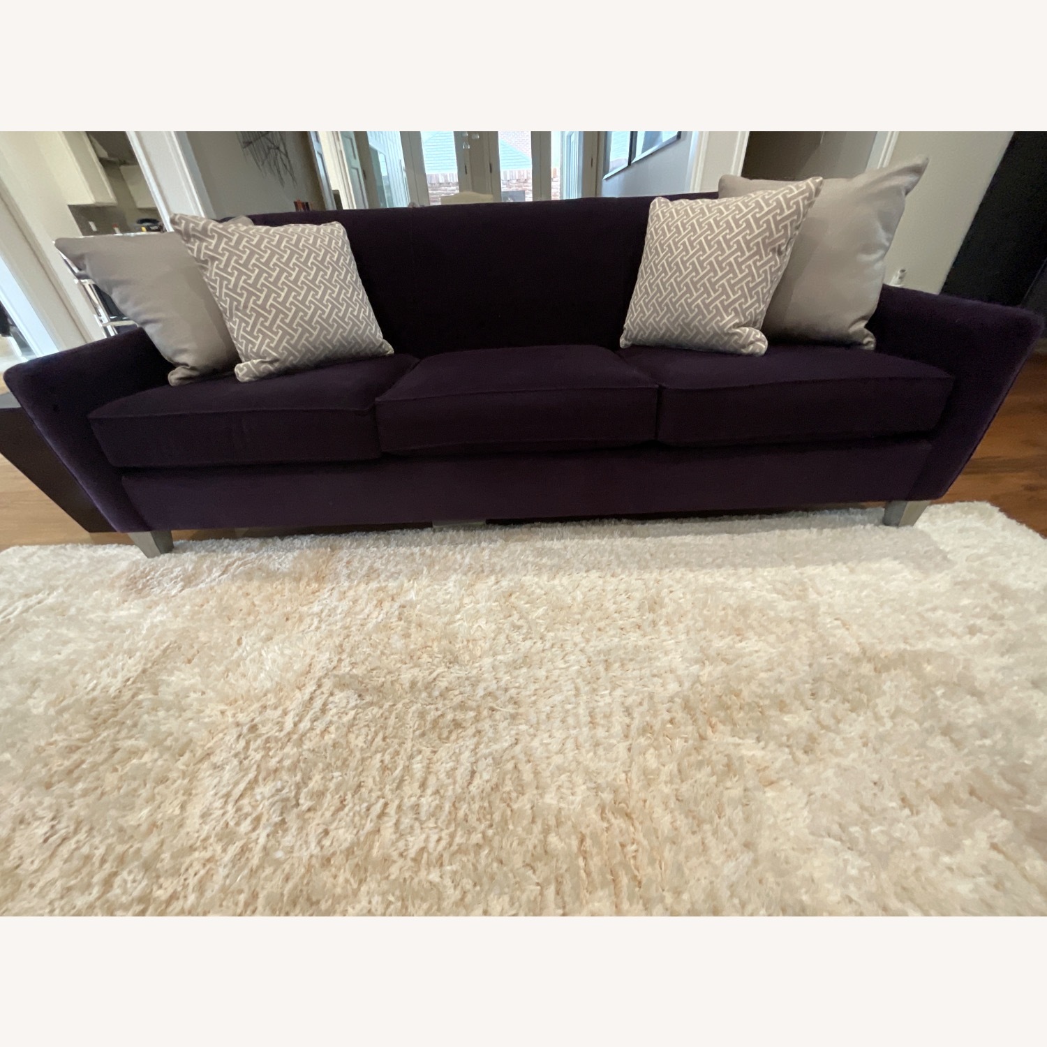 Bassett Purple Fabric 3+ Seater Sofa - image-2