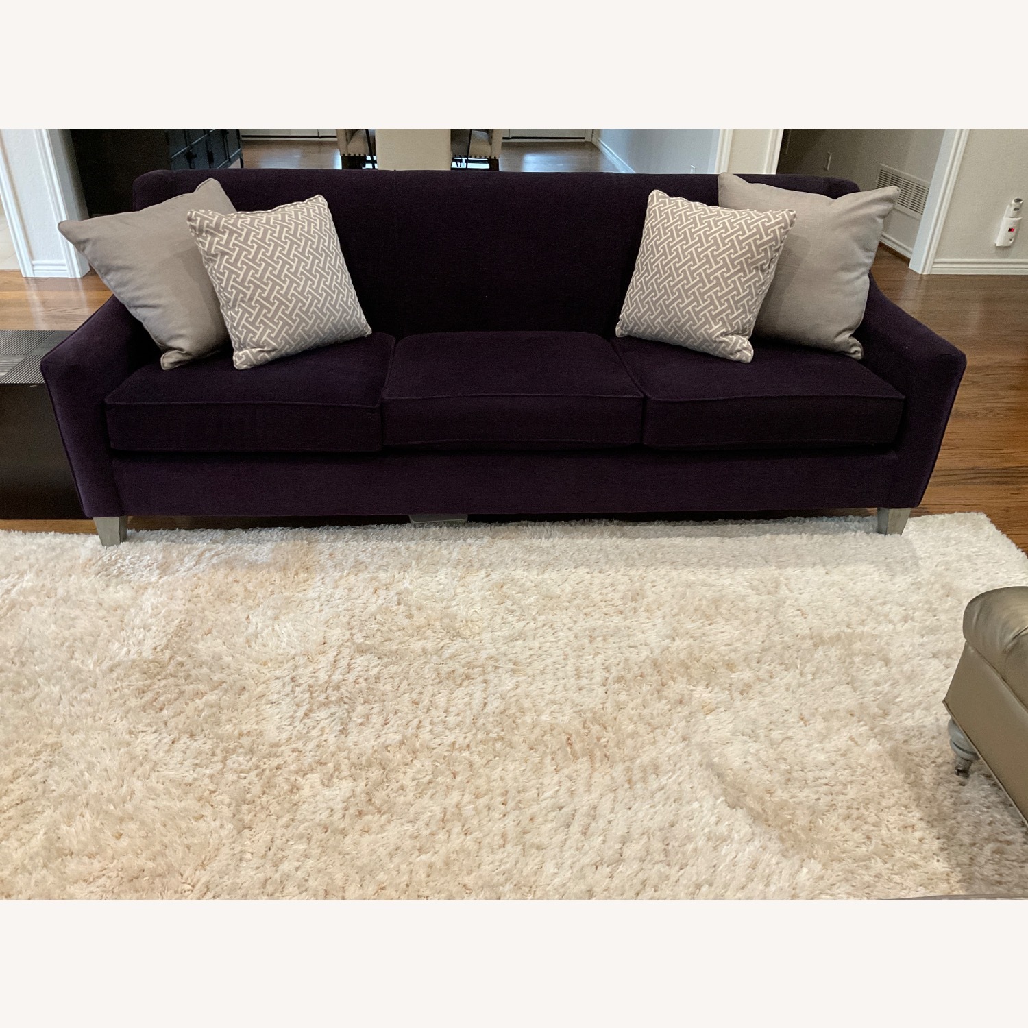 Bassett Purple Fabric 3+ Seater Sofa - image-1