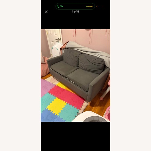 Used Amazon Dark Gray Linen 2 Seater Sofa for sale on AptDeco