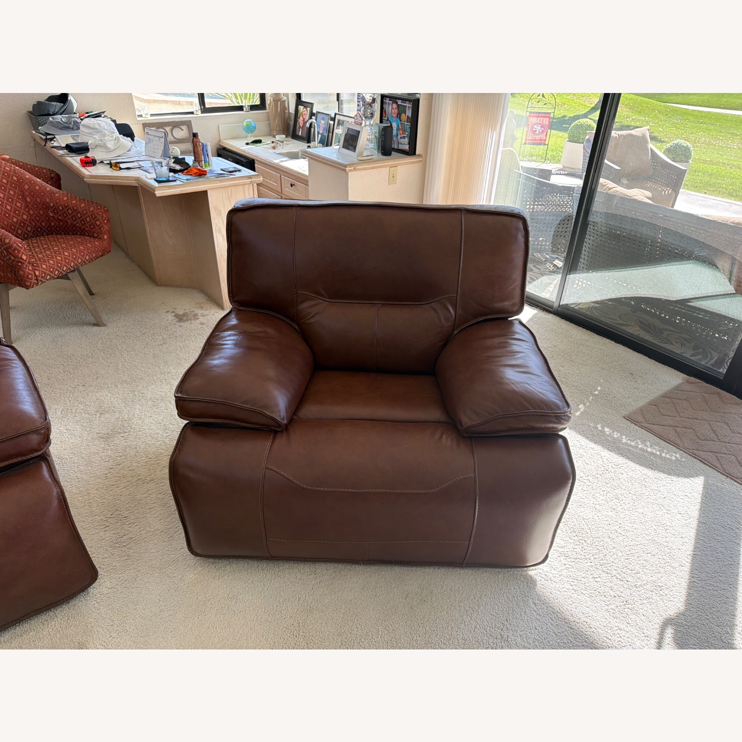 Dark Brown Leather Recliner - image-1