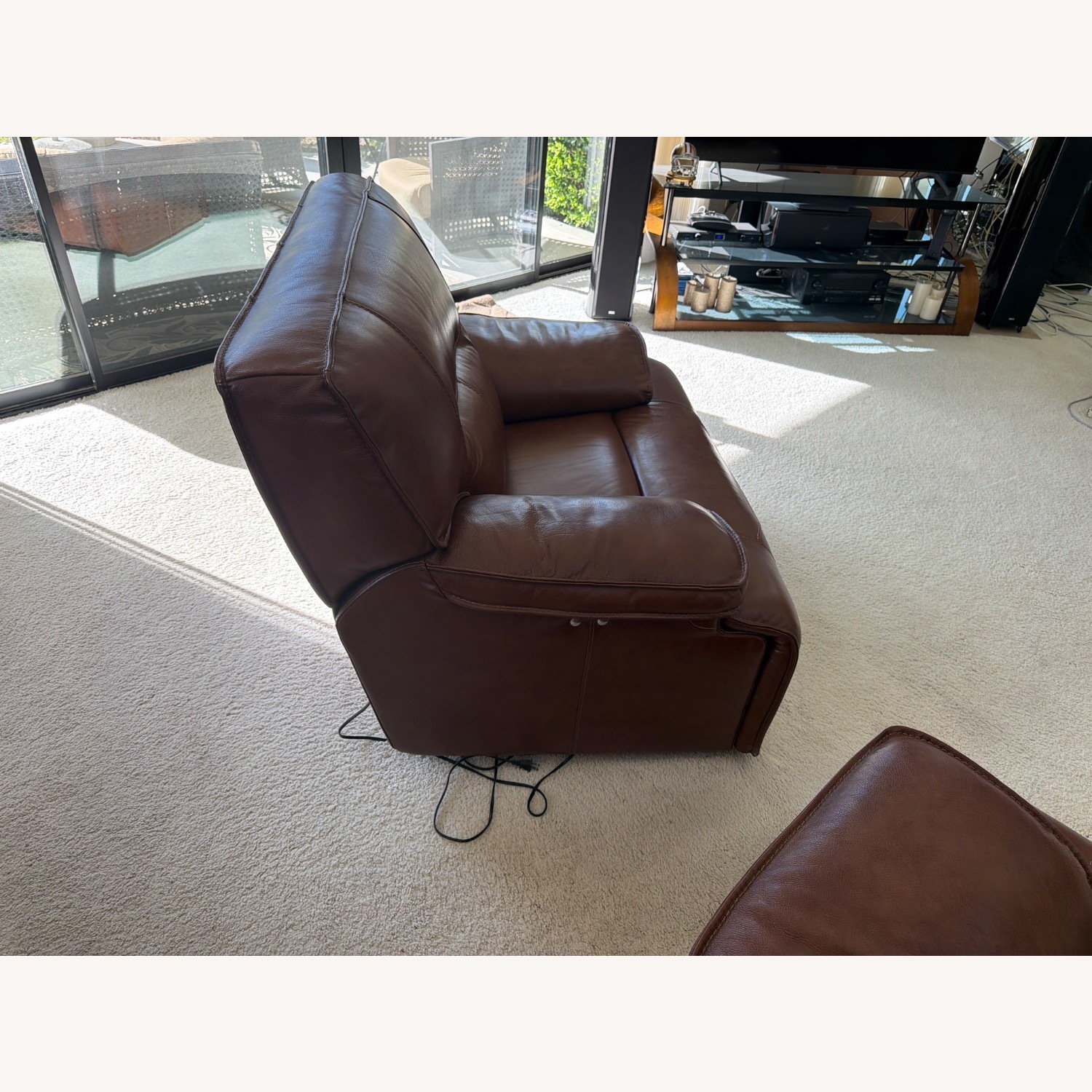 Dark Brown Leather Recliner - image-3